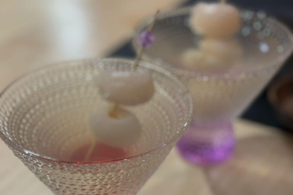 Lychee martini cocktails at Roppongi Robata and Sushi